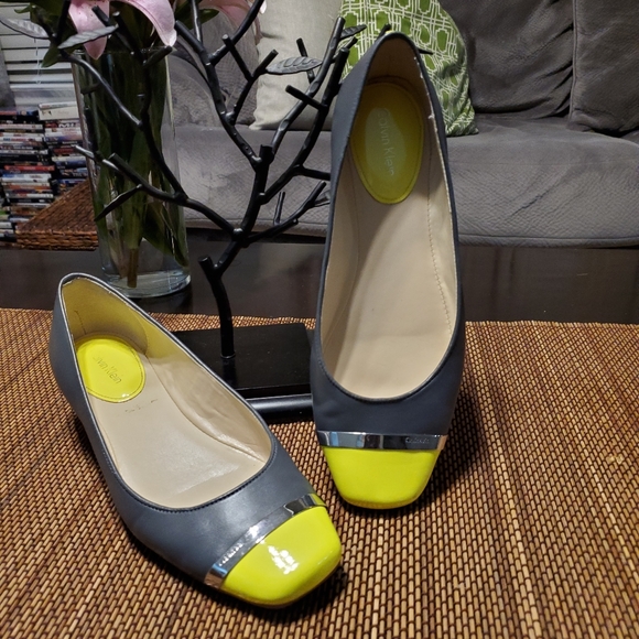 Calvin Klein Shoes - CALVIN KLEIN Neon Yellow/Gray Flats